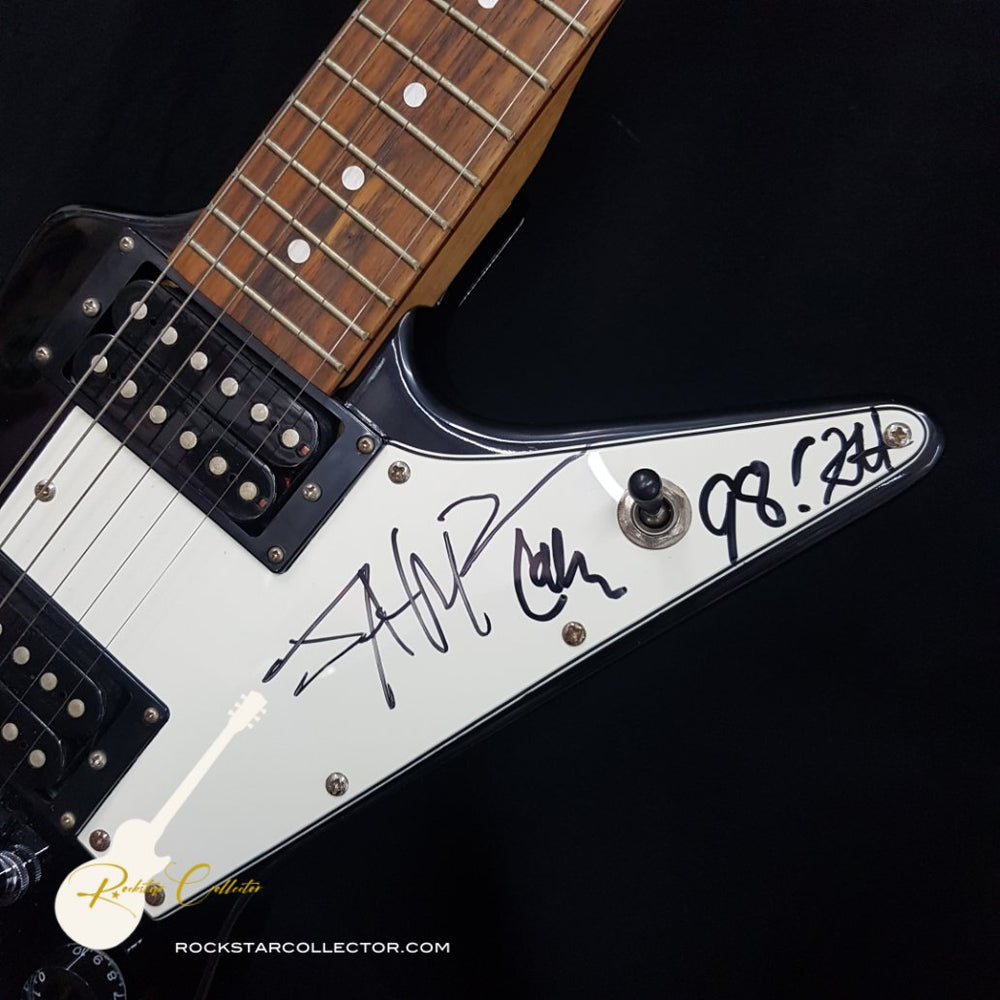 Metallica Signed Guitar Frame Premium ESP Gibson Explorer Replica Hetf ARMORI STEELE Sports Entertainment Memorabilia