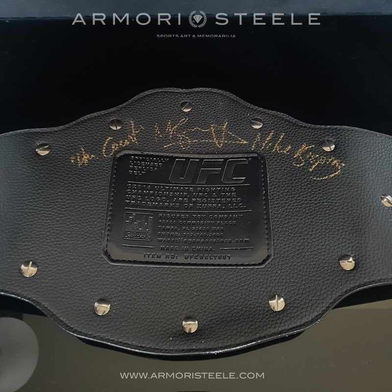 UFC CHAMPIONSHIP BELT SIGNED AUTOGRAPHED BY MICHAEL BISPING - 5 LBS - 10K GOLD PLATED - SOLD OUT