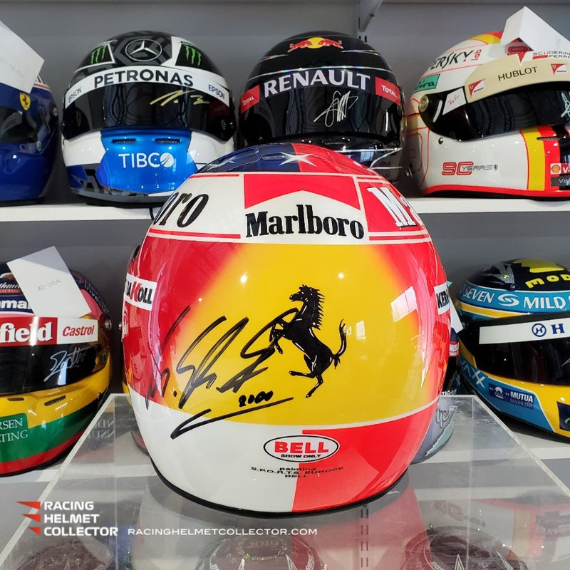 Michael Schumacher Signed 2004 Helmet Ferrari Red Hue Visor 1:1 Scale AS-00690 Michael Schumacher Signed 2004 Helmet Ferrari Red Hue Visor 1:1 Scale AS-00690