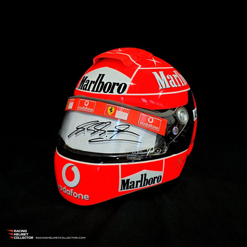 Michael Schumacher Signed Helmet Race Issued Visor Mounted on Promo Helmet 2004 Schubert Display Tribute Autographed Full Scale 1:1 AS-00938