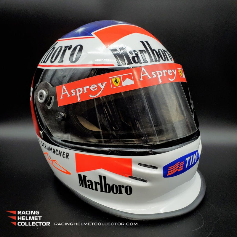 RESERVED: Michael Schumacher Signed Helmet Visor 1998 Display Tribute – ARMORI STEELE RESERVED: Michael Schumacher Signed Helmet Visor 1998 Display Tribute – ARMORI STEELE