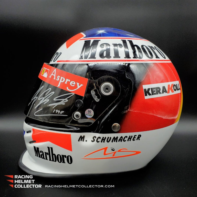 RESERVED: Michael Schumacher Signed Helmet Visor 1998 Display Tribute Autographed Full Scale 1:1 AS-00682 - PENDING SALE