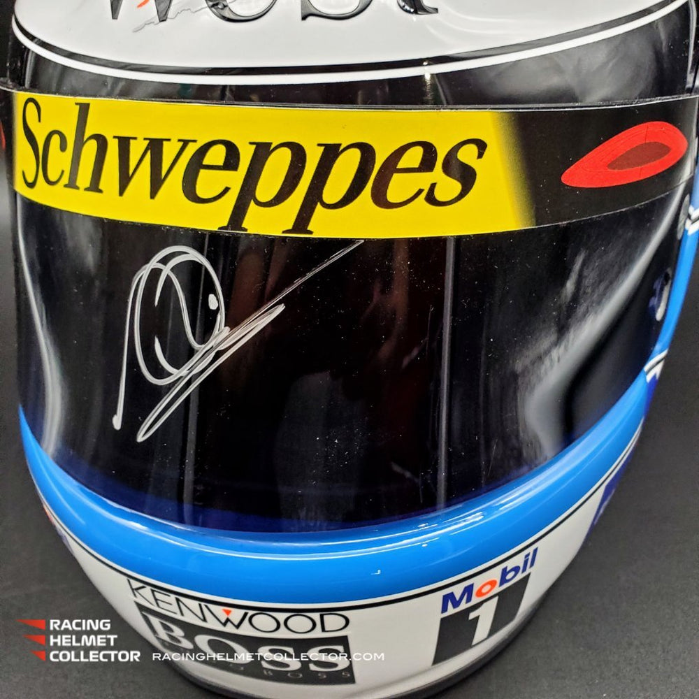 Mika Hakkinen Signed Helmet Visor 1999 Display Tribute