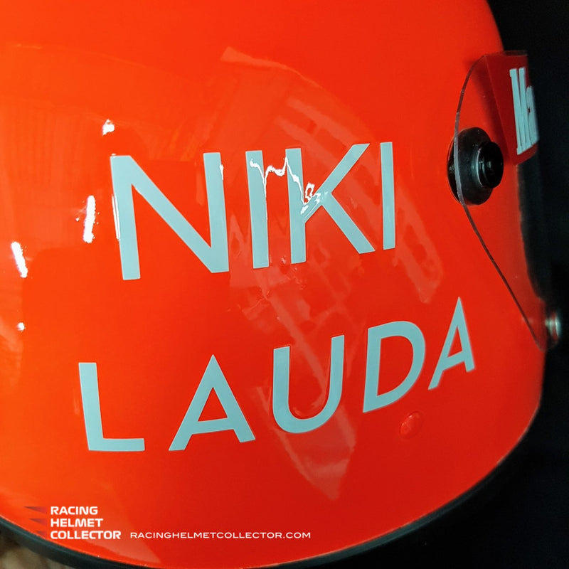 Niki Lauda Signed Helmet 1975 Autographed Display Signed Directly On Helmet Full Scale 1:1 AS-00754
