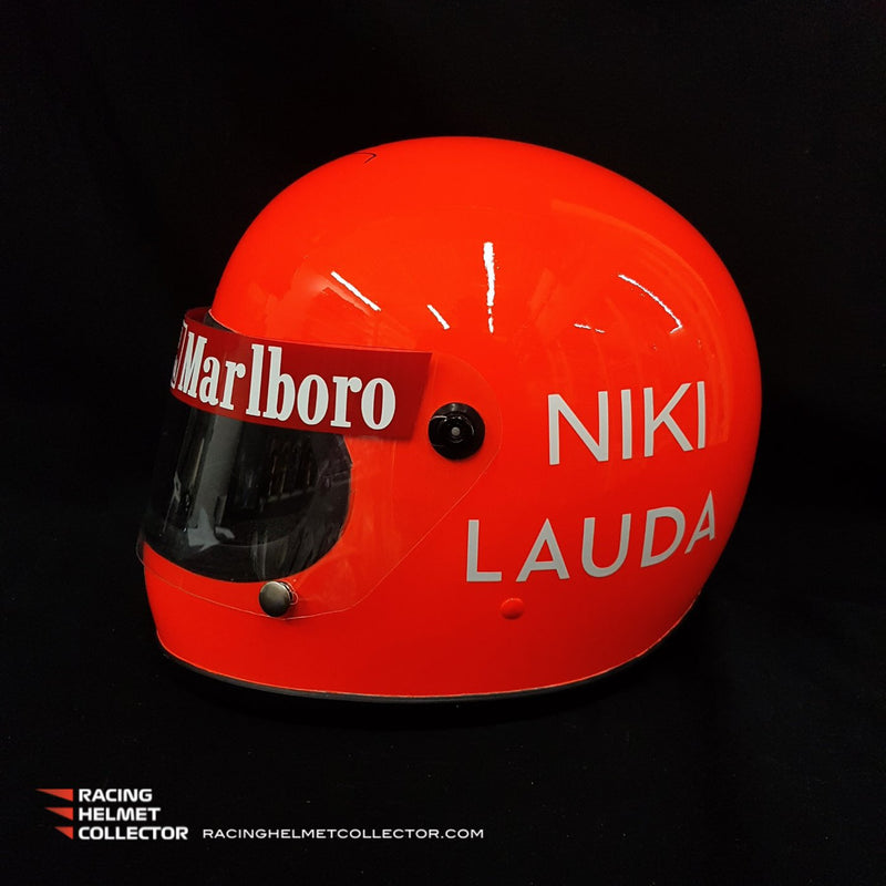 Niki Lauda Signed Helmet 1975 Autographed Display Signed Directly On Helmet Full Scale 1:1 AS-00754