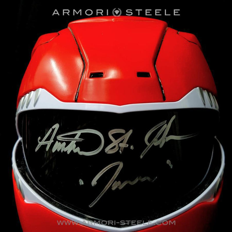 Red Power Rangers Signed Helmet Jason Lee Scott Austin St. John Autographed Full Scale 1:1 - SOLD