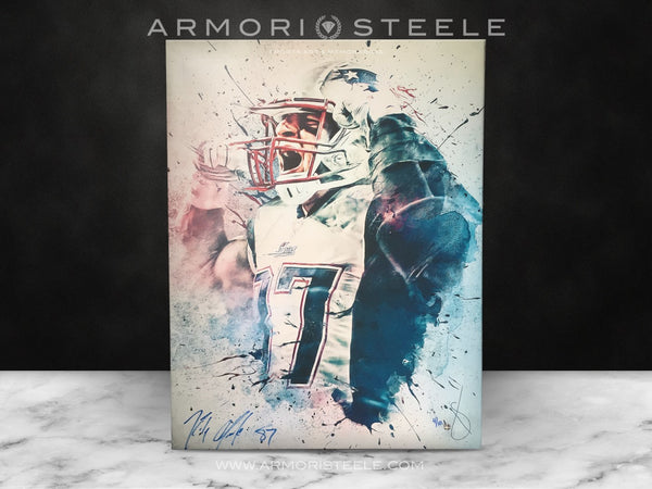 "DOMINANT" ROB "GRONK" GRONKOWSKI SIGNED SPORTS ART CANVAS BY ARTIST MATTHEW SHARPE - LIMITED EDITION OF 10 GALLERY PRINTS (24 X 32) - SOLD OUT