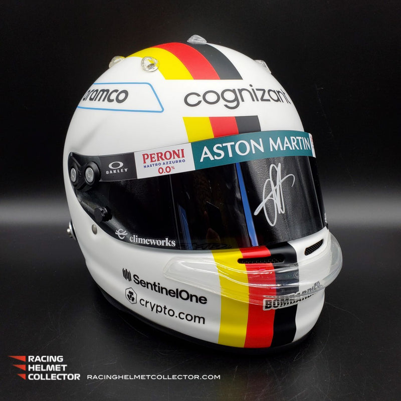 arai helmet painters Sebastian Vettel Signed Helmet Visor 2022 Autographed Official ARAI Pa – ARMORI STEELE