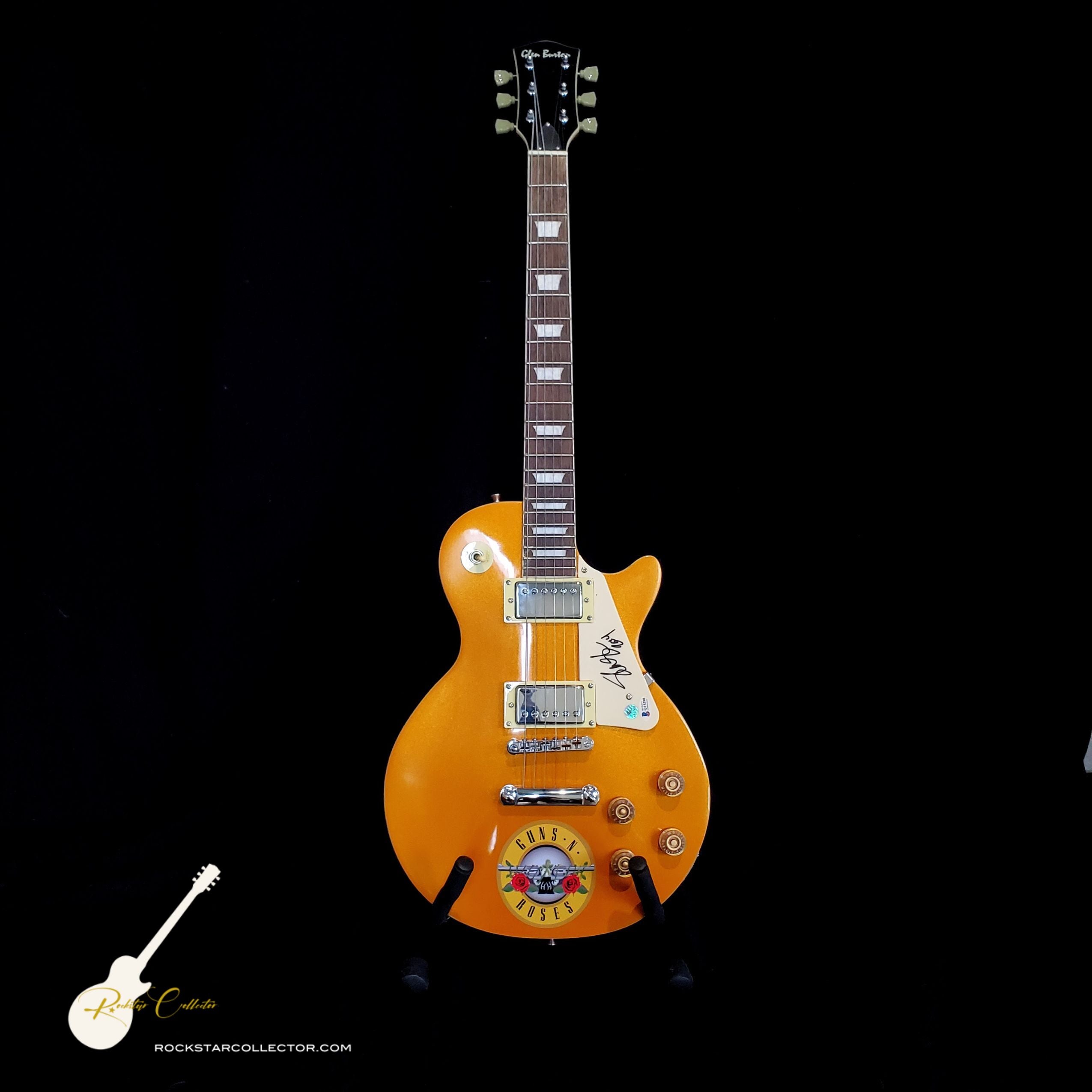 Slash Guns N' Roses Signed Guitar Frame Premium Autographed Gold Gibso ...