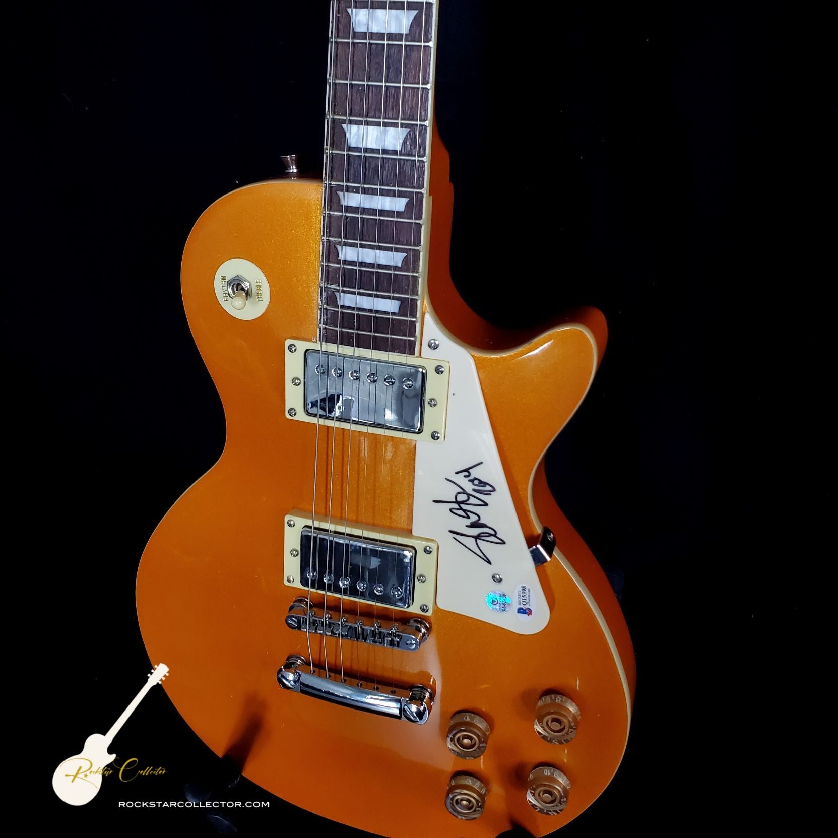 Slash Guns N' Roses Signed Guitar Frame Premium Autographed Gold Gibso ...