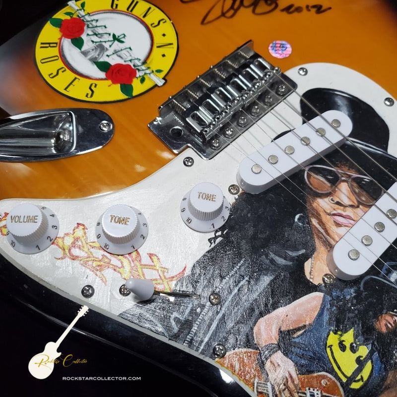 Slash Guns N' Roses Signed Guitar Hand Painted Art Frame Premium Autographed Fender Stratocaster AS-02467- SOLD