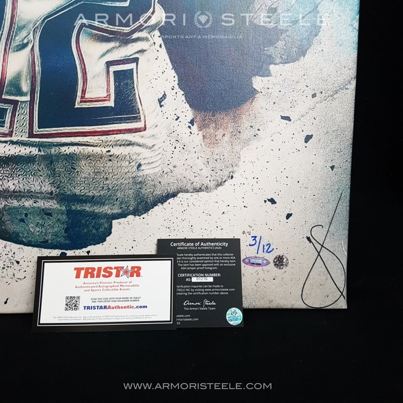 "TOM BRADY" SIGNED AUTOGRAPHED SPORTS ART CANVAS BY ARTIST MATTHEW SHARPE - LIMITED EDITION OF 12 (24 X 32") - SOLD OUT