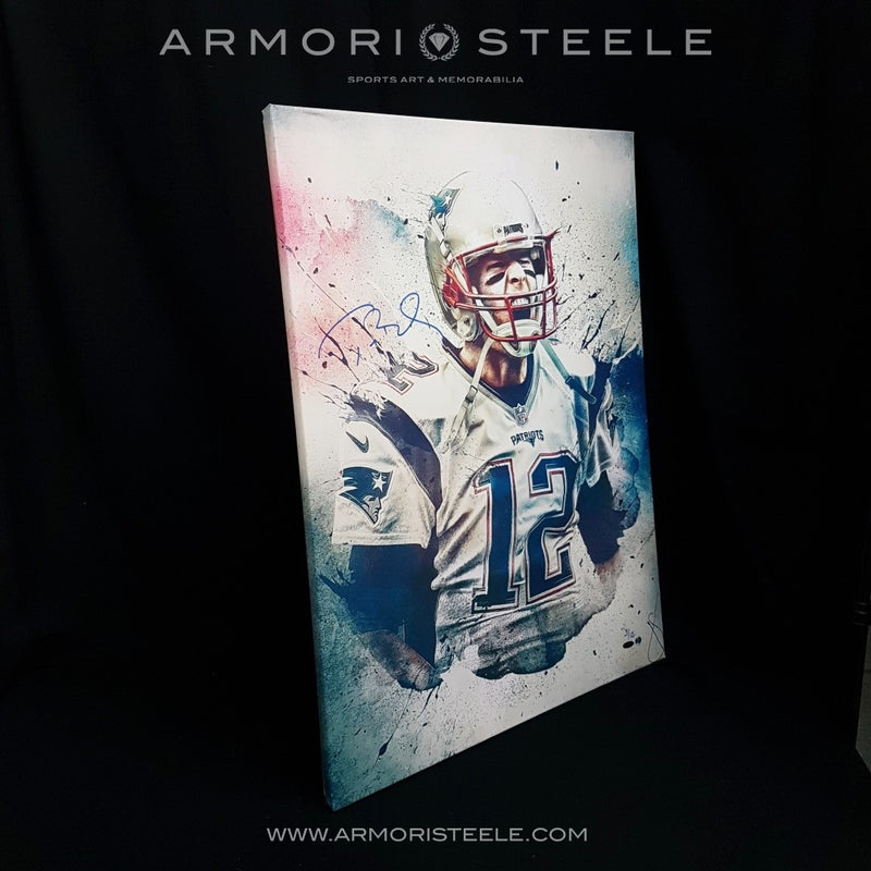 "TOM BRADY" SIGNED AUTOGRAPHED SPORTS ART CANVAS BY ARTIST MATTHEW SHARPE - LIMITED EDITION 1 OF 1 (30 X 40") - SOLD OUT